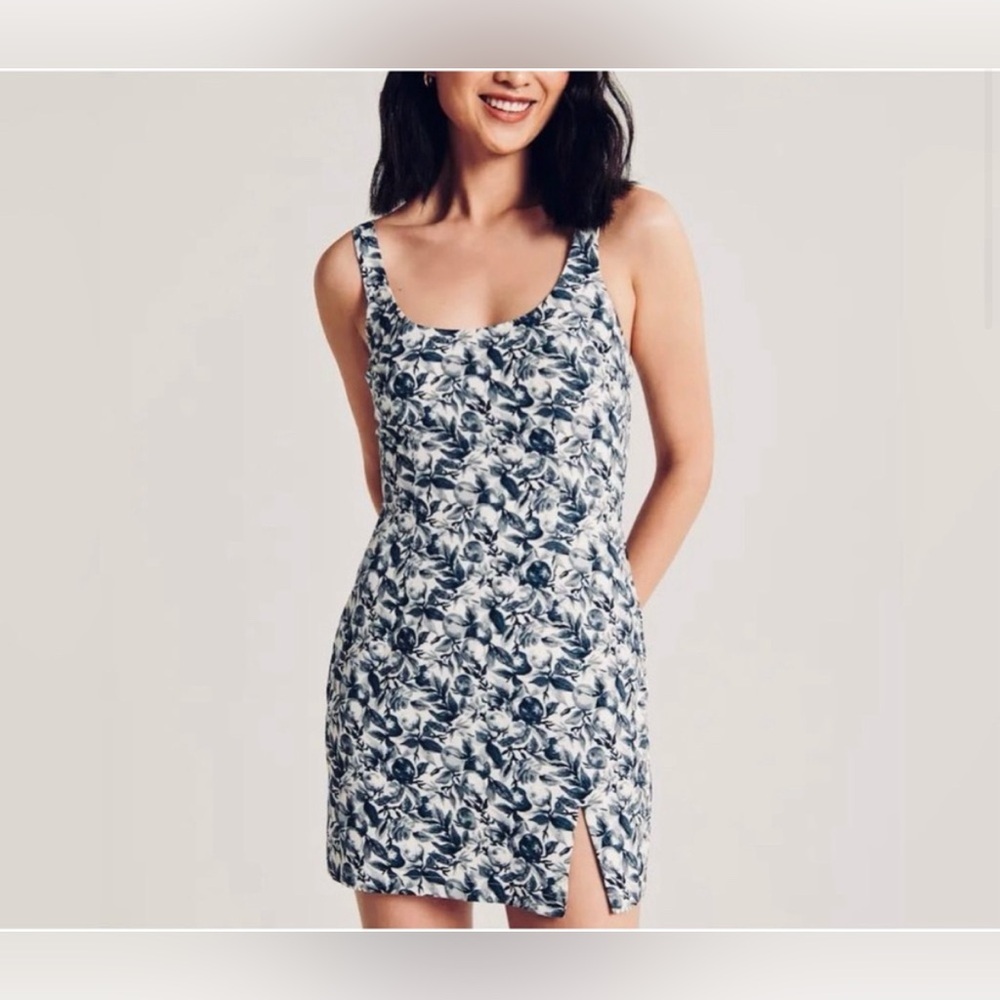 Abercrombie Floral Scoop Neck Mini Dress SZ XS String tie waist Soft Girl